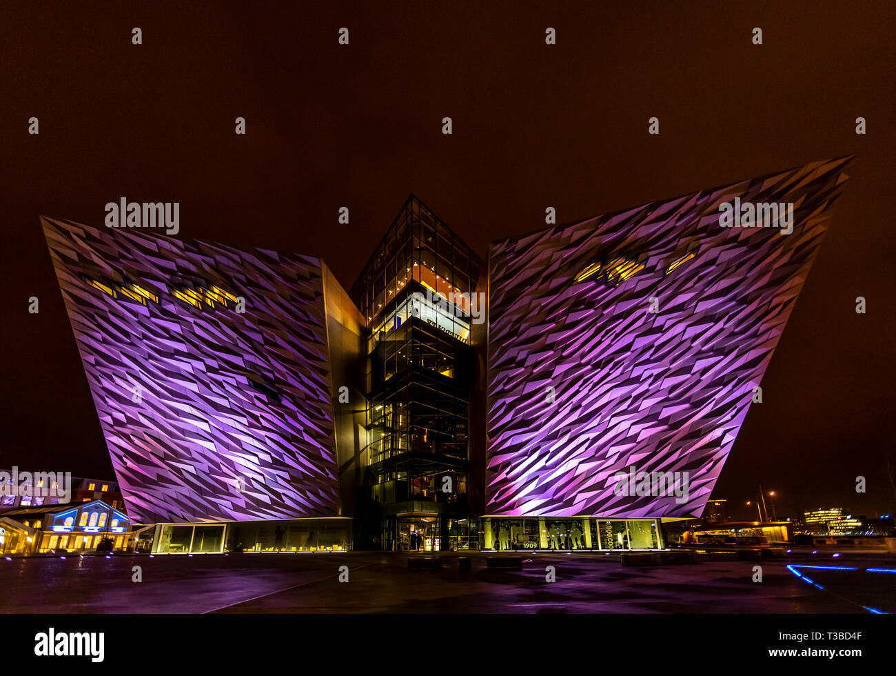 Titanic Belfast at night, Northern Ireland Stock Photo Alamy