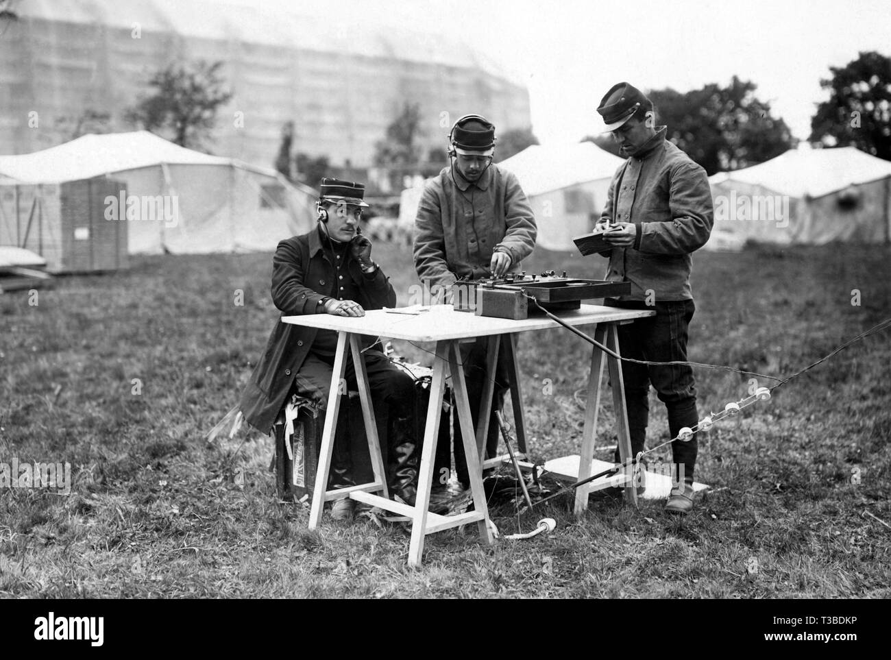 radiotelegraphist of the french army, 1912 Stock Photo