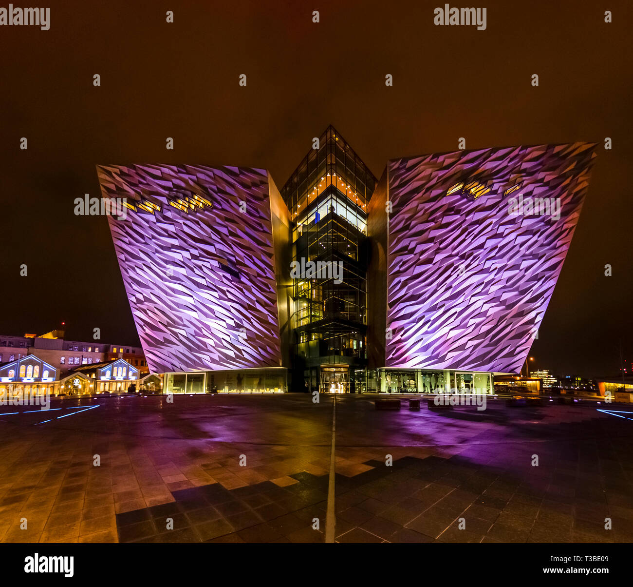 Titanic Belfast at night, Northern Ireland Stock Photo Alamy