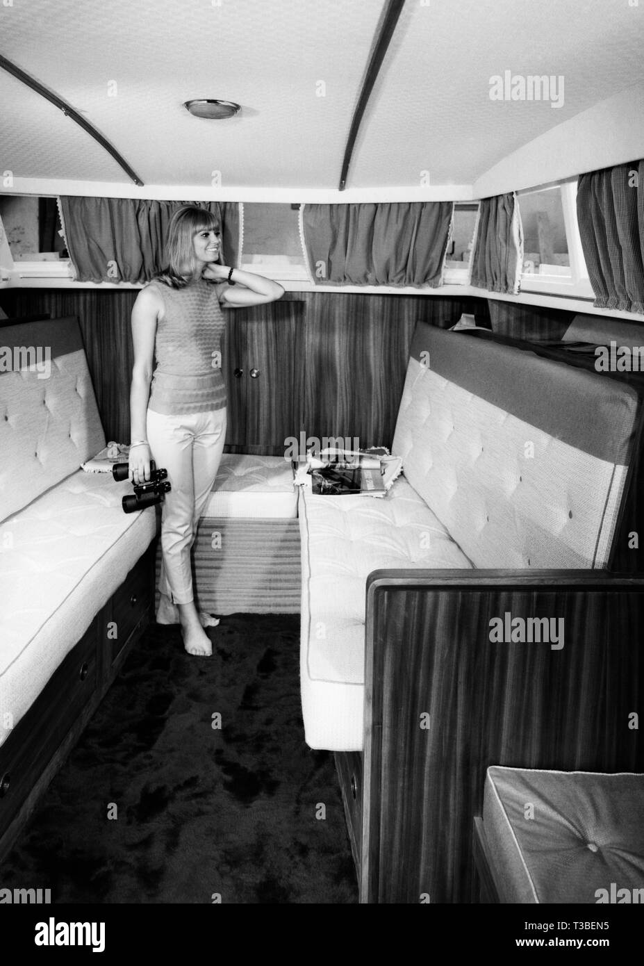 interior of the Italcantieri Bora junior cabin cruiser, 1969 Stock Photo