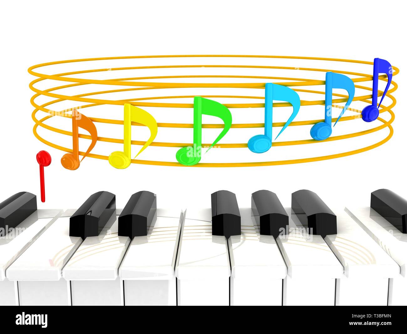 music notes background. 3D illustration Stock Photo - Alamy