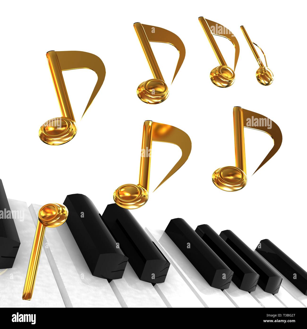 music notes background. 3D illustration Stock Photo - Alamy