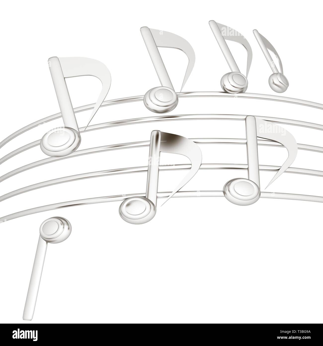 music notes background. 3D illustration Stock Photo - Alamy