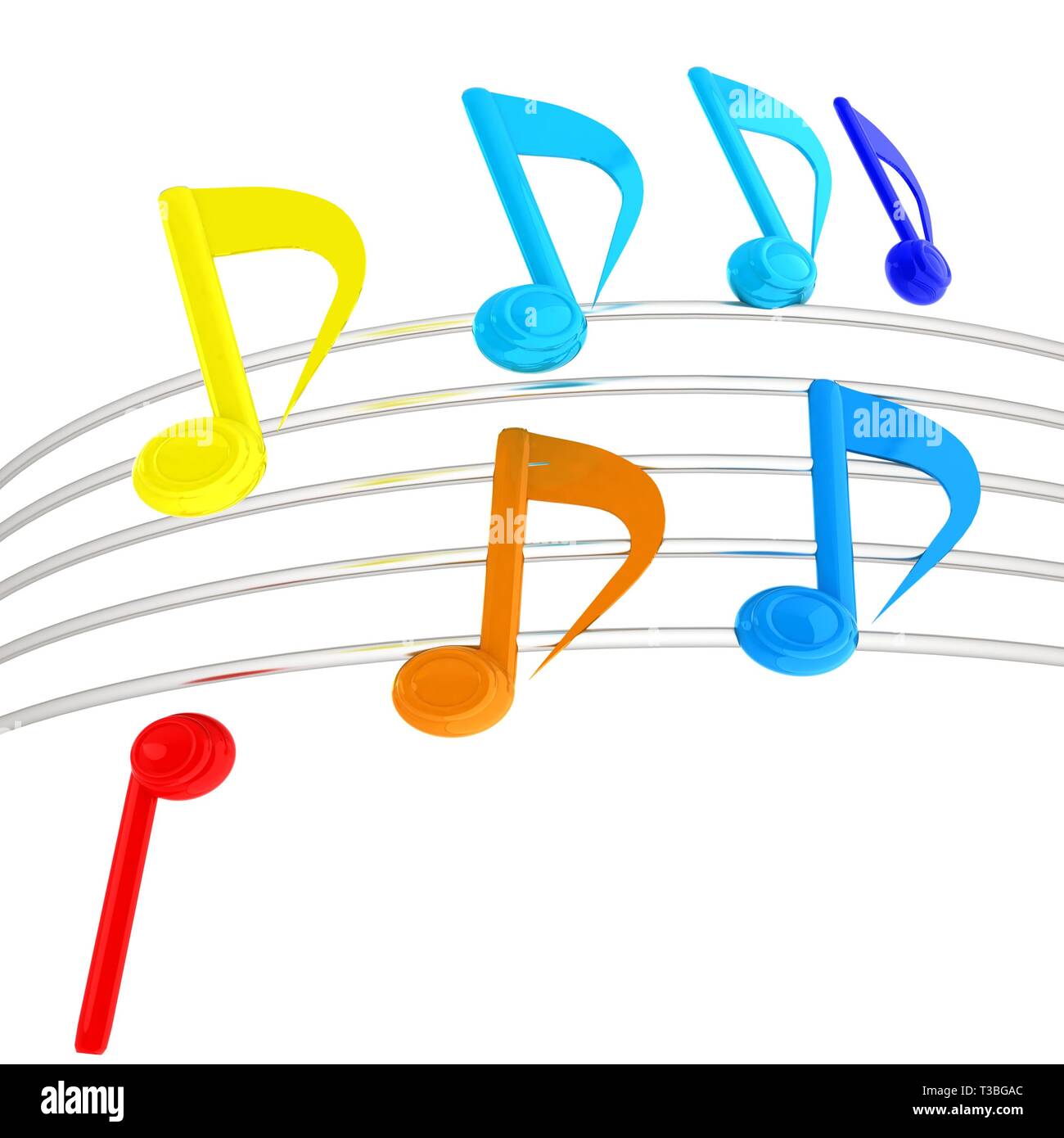 music notes background. 3D illustration Stock Photo - Alamy