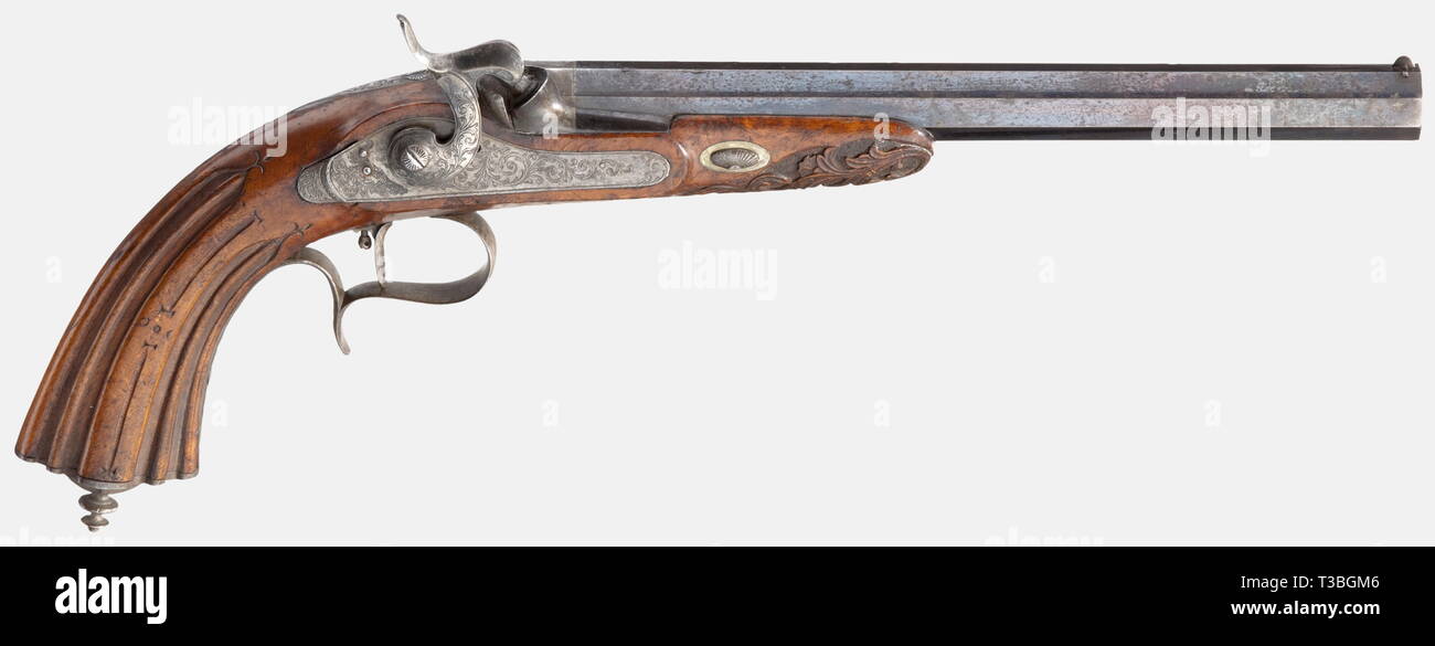 Small arms, pistols, caplock pistol, caliber 11 mm, Liege, Belgium, circa 1860, Additional-Rights-Clearance-Info-Not-Available Stock Photo