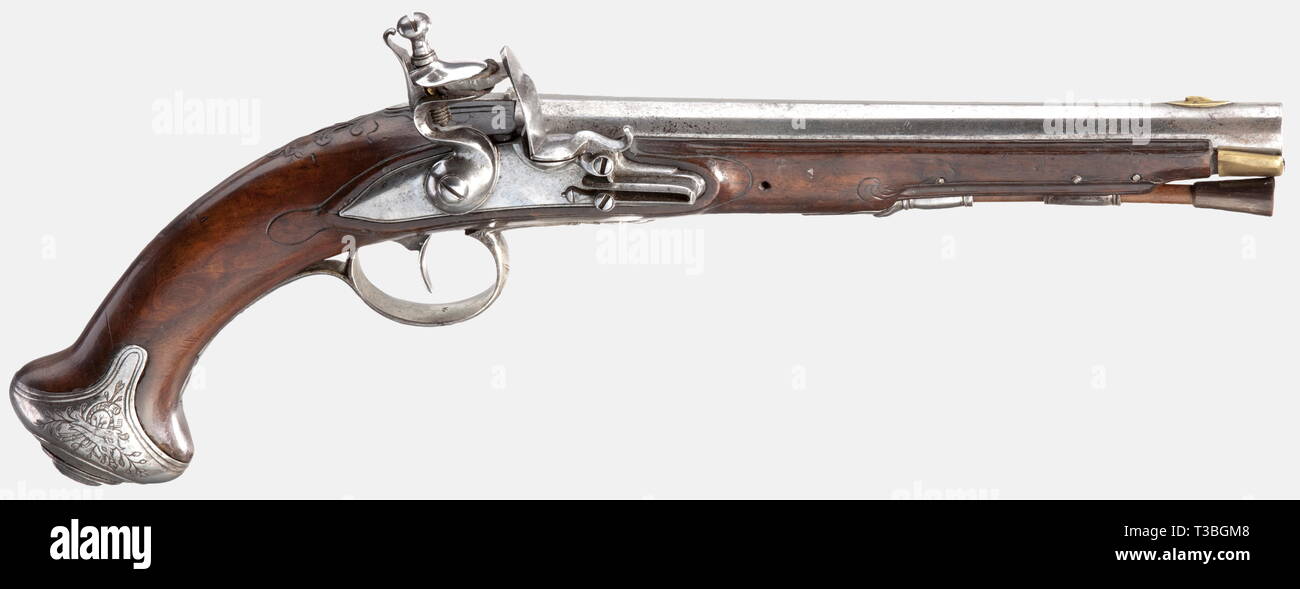 Small arms, pistols, flintlock pistol, caliber 13 mm, France (?), circa 1780, Additional-Rights-Clearance-Info-Not-Available Stock Photo