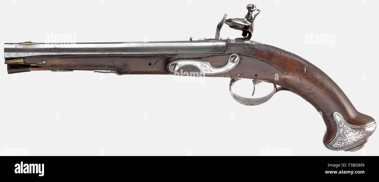 Small arms, pistols, flintlock pistol, caliber 13 mm, France (?), circa 1780, Additional-Rights-Clearance-Info-Not-Available Stock Photo
