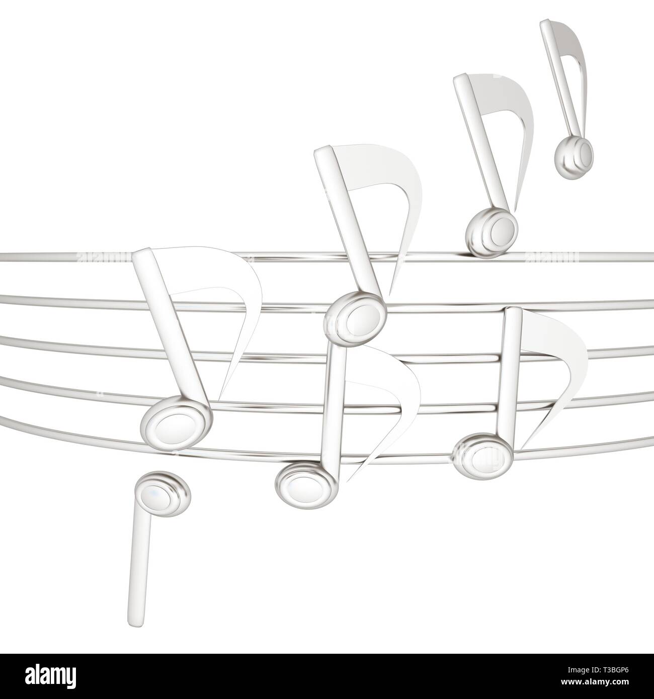 music notes background. 3D illustration Stock Photo - Alamy