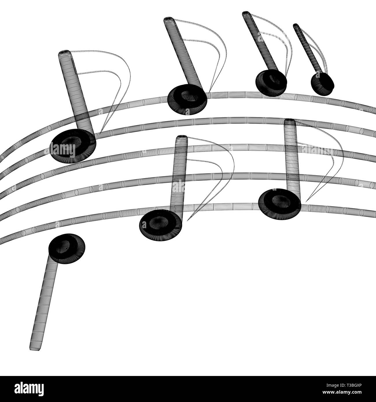 music notes background. 3D illustration Stock Photo - Alamy