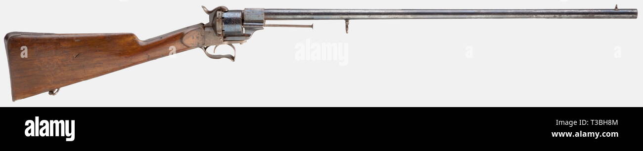 Civil long arms, pinfire, Lefaucheux revolver rifle, France, circa 1860, Additional-Rights-Clearance-Info-Not-Available Stock Photo
