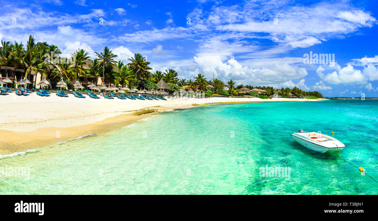 Tropical paradise in Mauritius island Stock Photo - Alamy