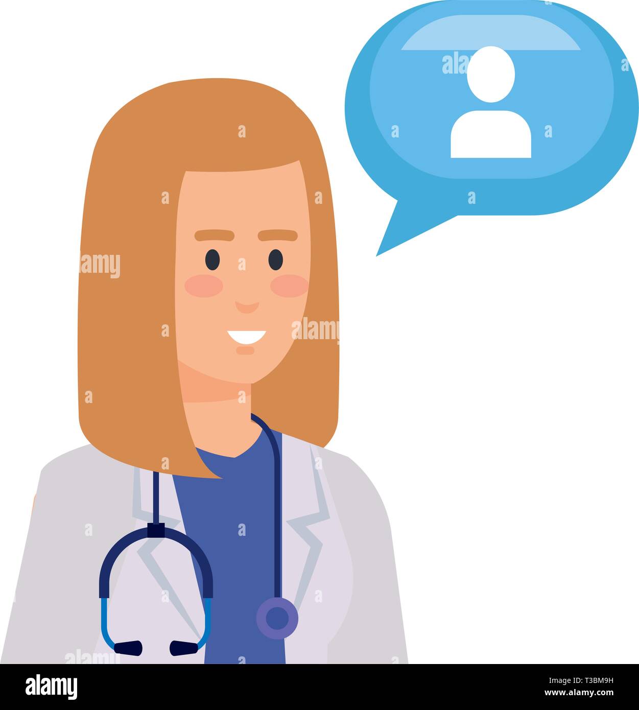 professional female doctor with stethoscope Stock Vector Image & Art ...