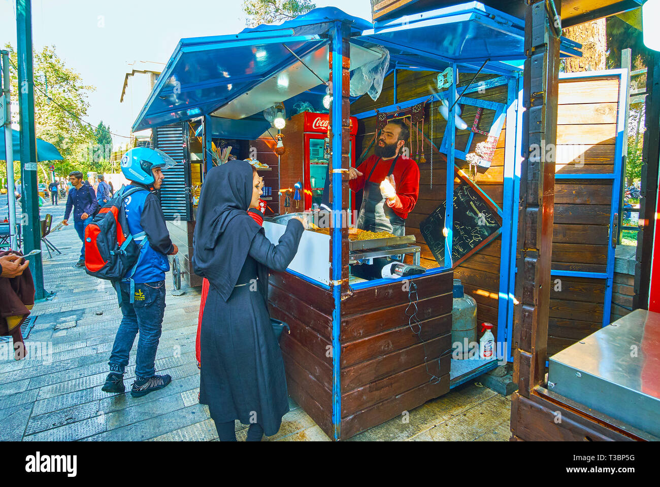 TEHRAN, IRAN OCTOBER 25, 2017 The fast food stalls and trucks in 30