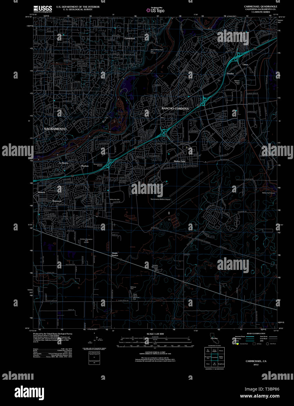 Map of carmichael hi-res stock photography and images - Alamy