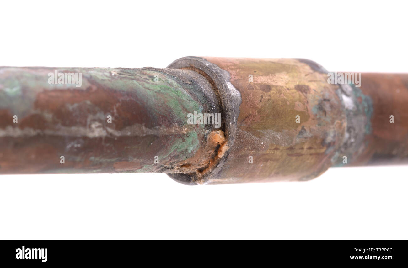 Old brass pipe, isolated on a white background Stock Photo Alamy
