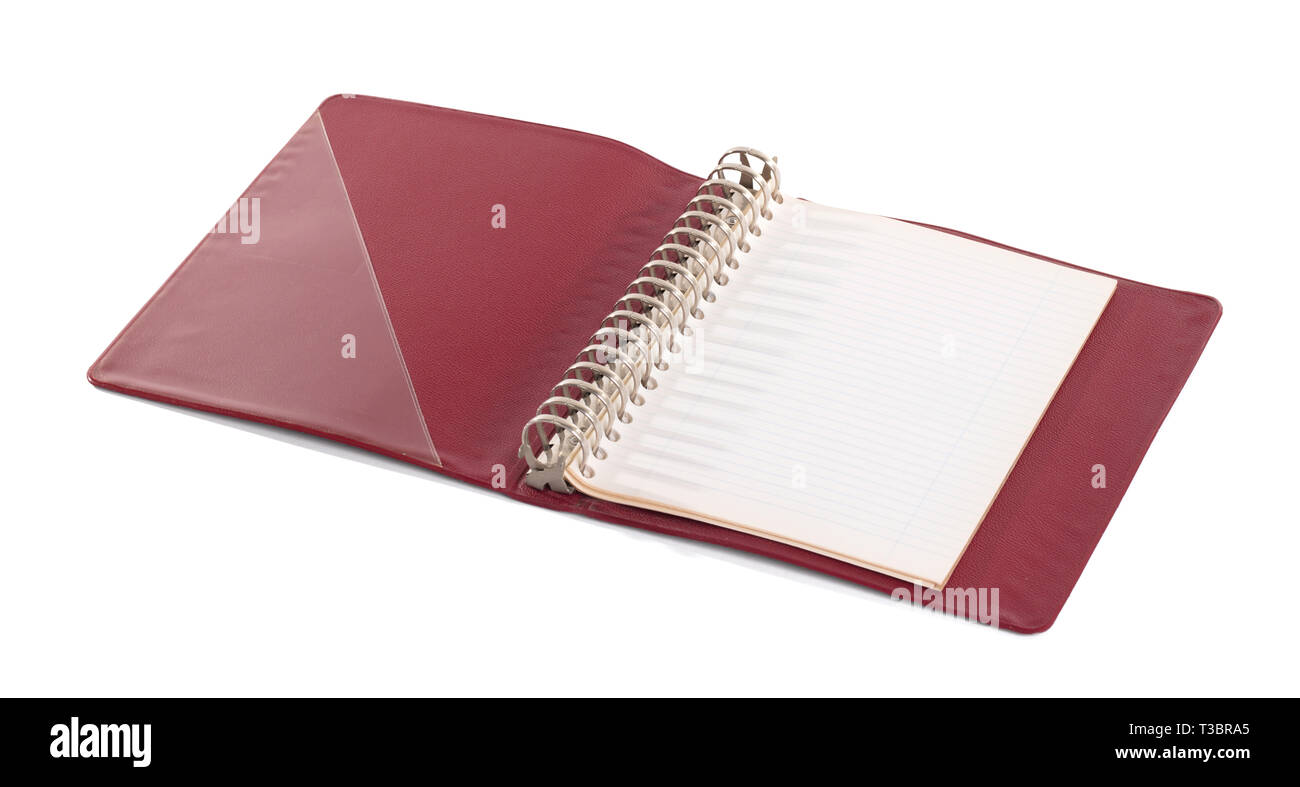 Old binder folder isolated on a white background Stock Photo - Alamy