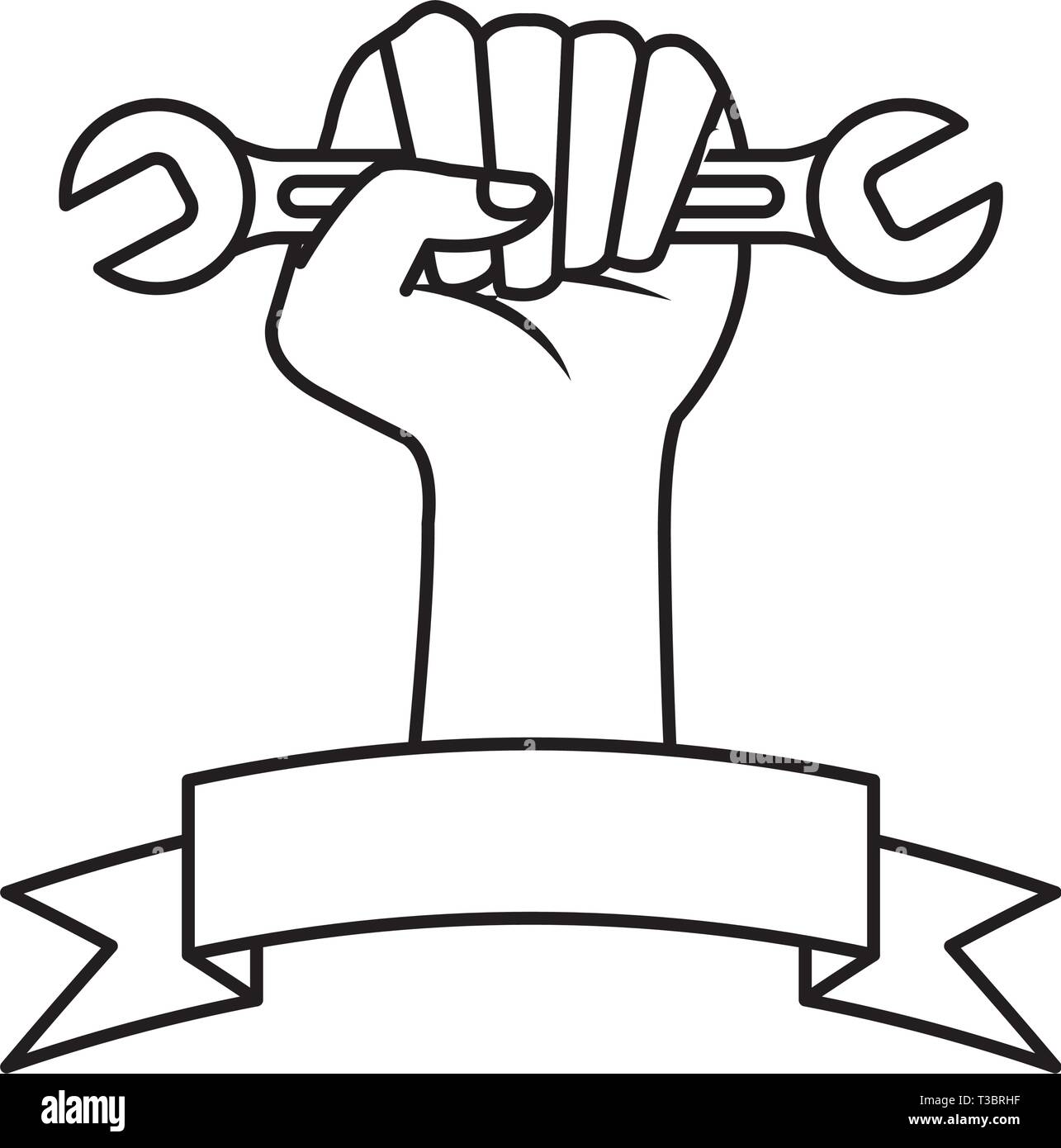 hand with wrench key tool icon Stock Vector Image & Art Alamy