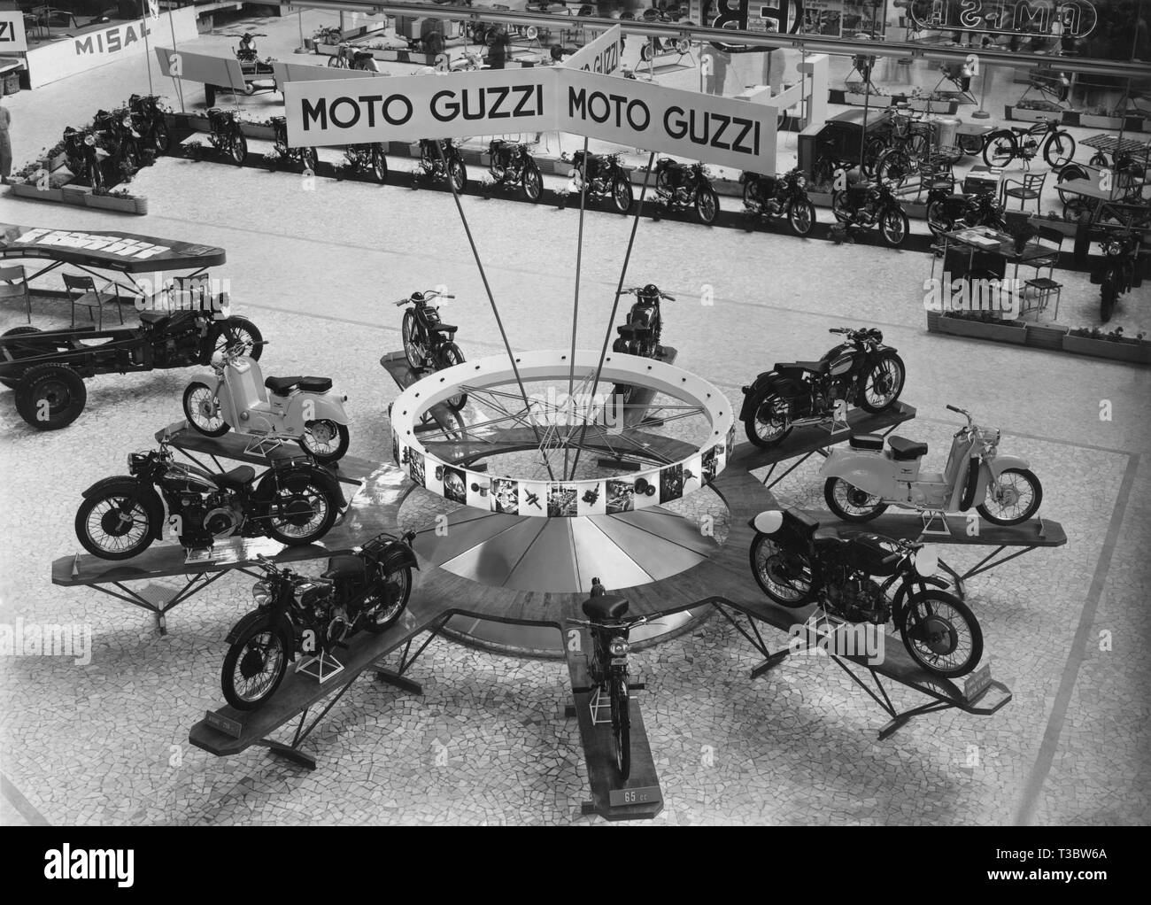 moto guzzi, fiera di milano, milan, italy, 1950 Stock Photo