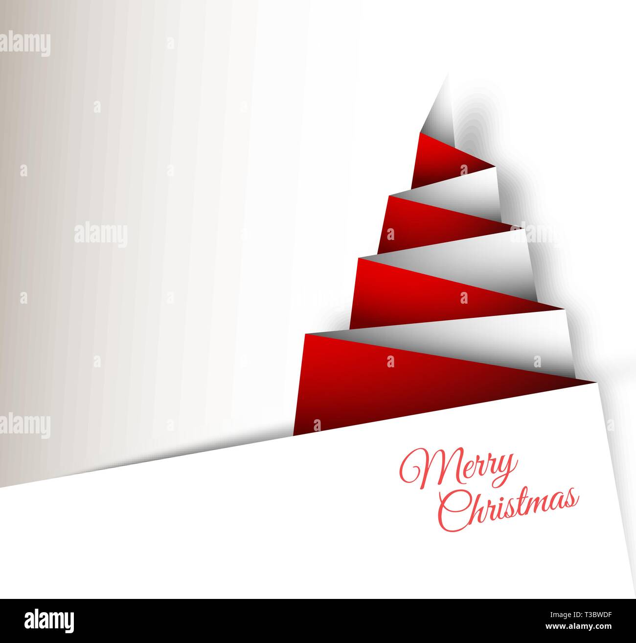Simple vector christmas tree made from paper - original new year card ...
