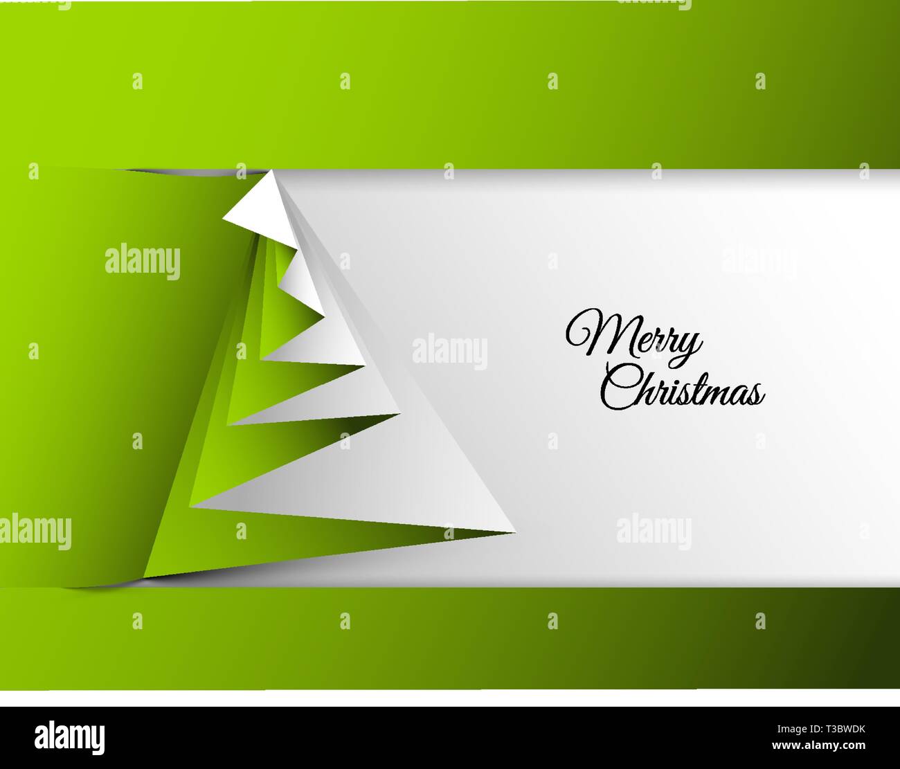 Simple vector christmas tree made from paper - original new year card ...