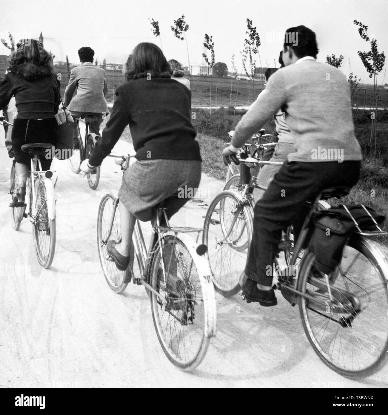 cycling tourism, 1948 Stock Photo