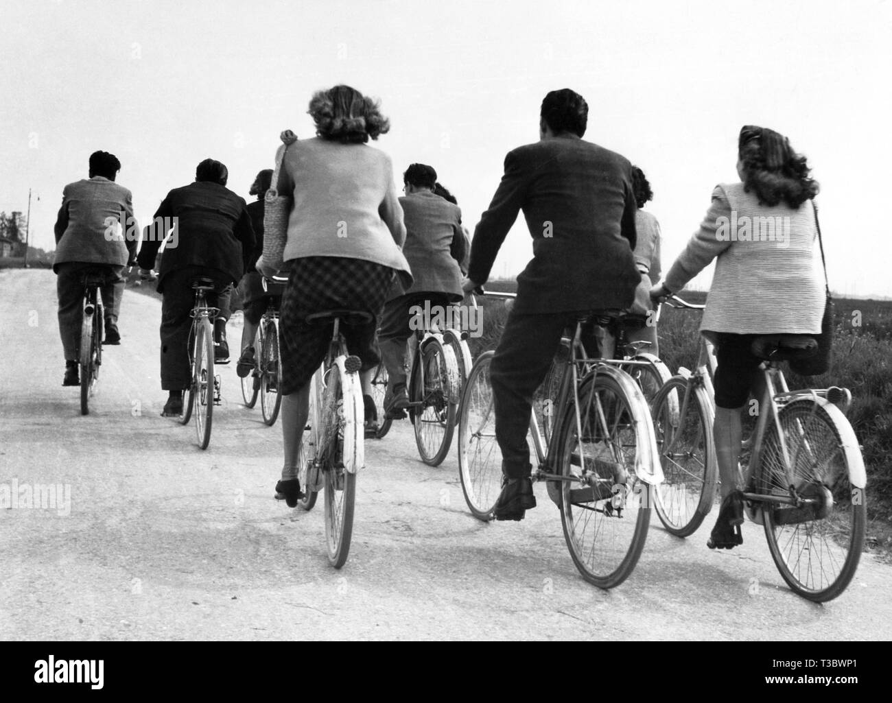 tourist cyclists, 1948 Stock Photo