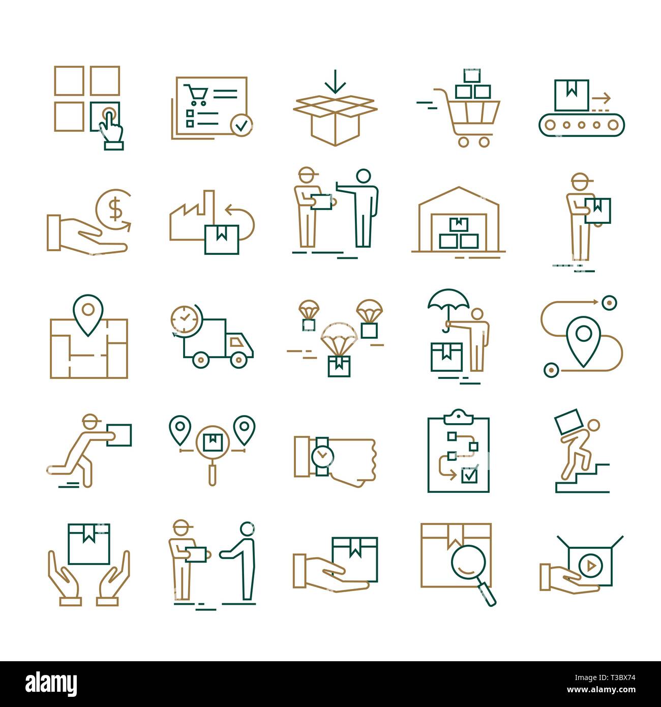 Colorful Isolated on white background fast delivery logistic icons big ...