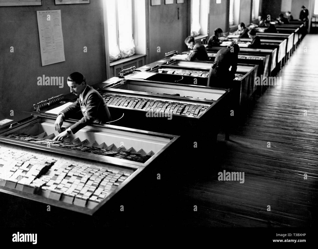 italy, milan, card index office, 1954 Stock Photo