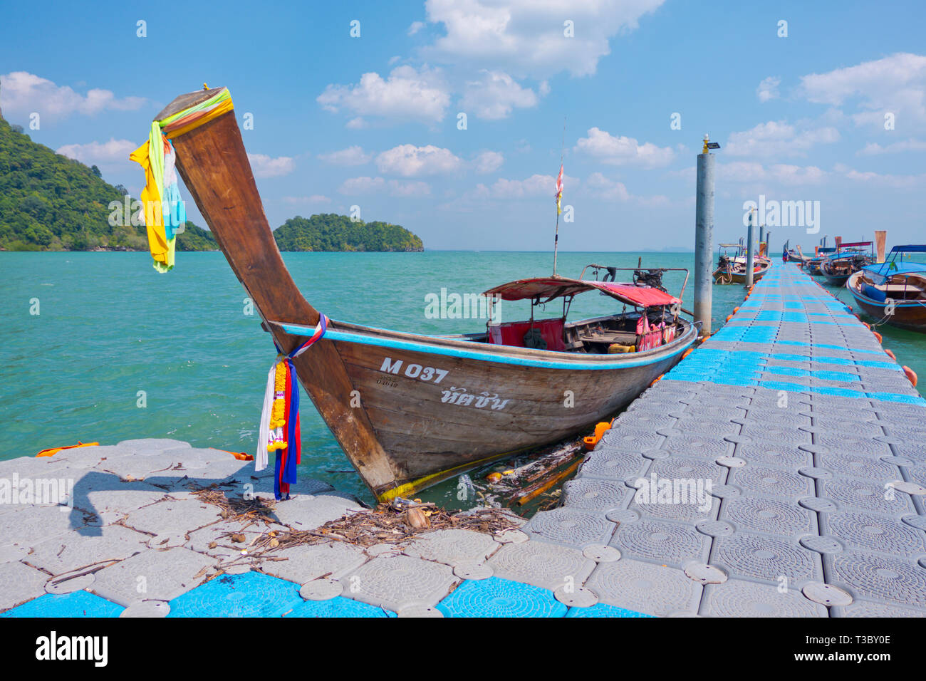 East Railay floating pier, Railay, Krabi province, Thailand Stock Photo