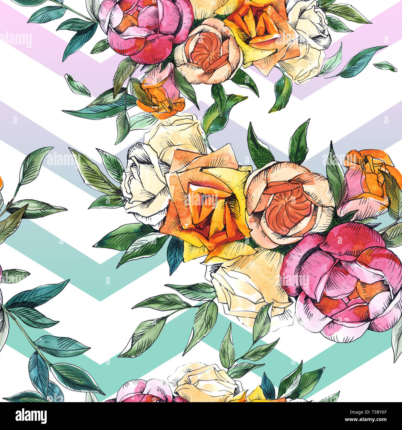 Wildflowers bouquet floral botanical flowers. Watercolor background ...