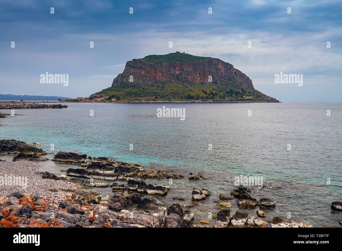 The ancient fortified island of Monemvasia, Peleponnese, Greece, Greek Stock Photo