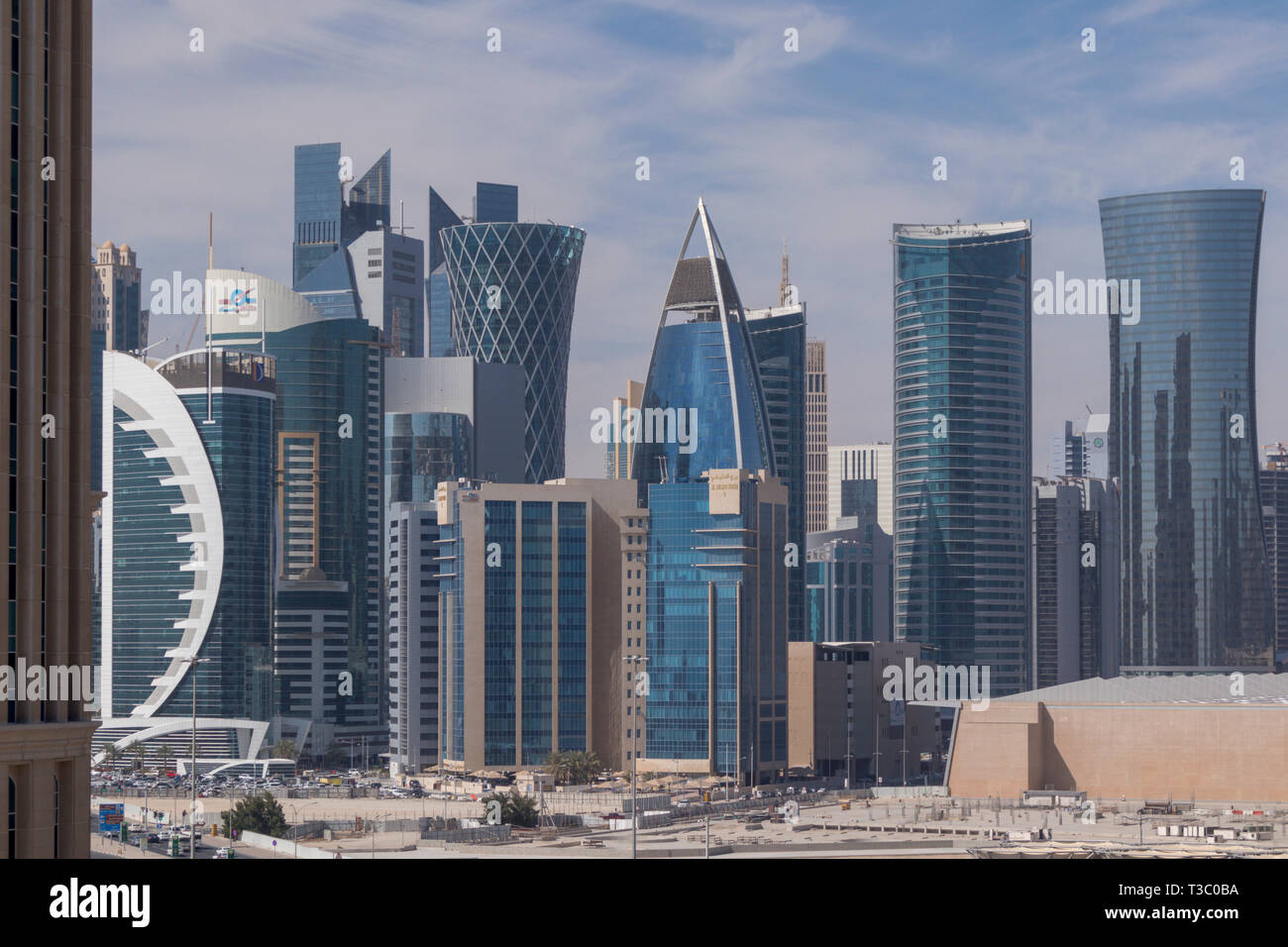 Skyscrapers, West Bay, Doha, Qatar Stock Photo