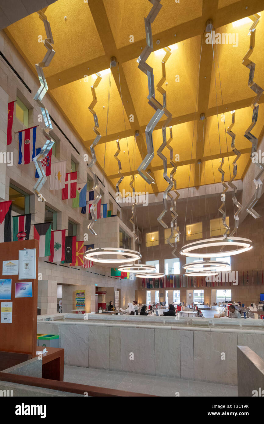 interior of campus, Georgetown University in Qatar (GU-Q; ) in Education City, Doha, Qatar. Stock Photo