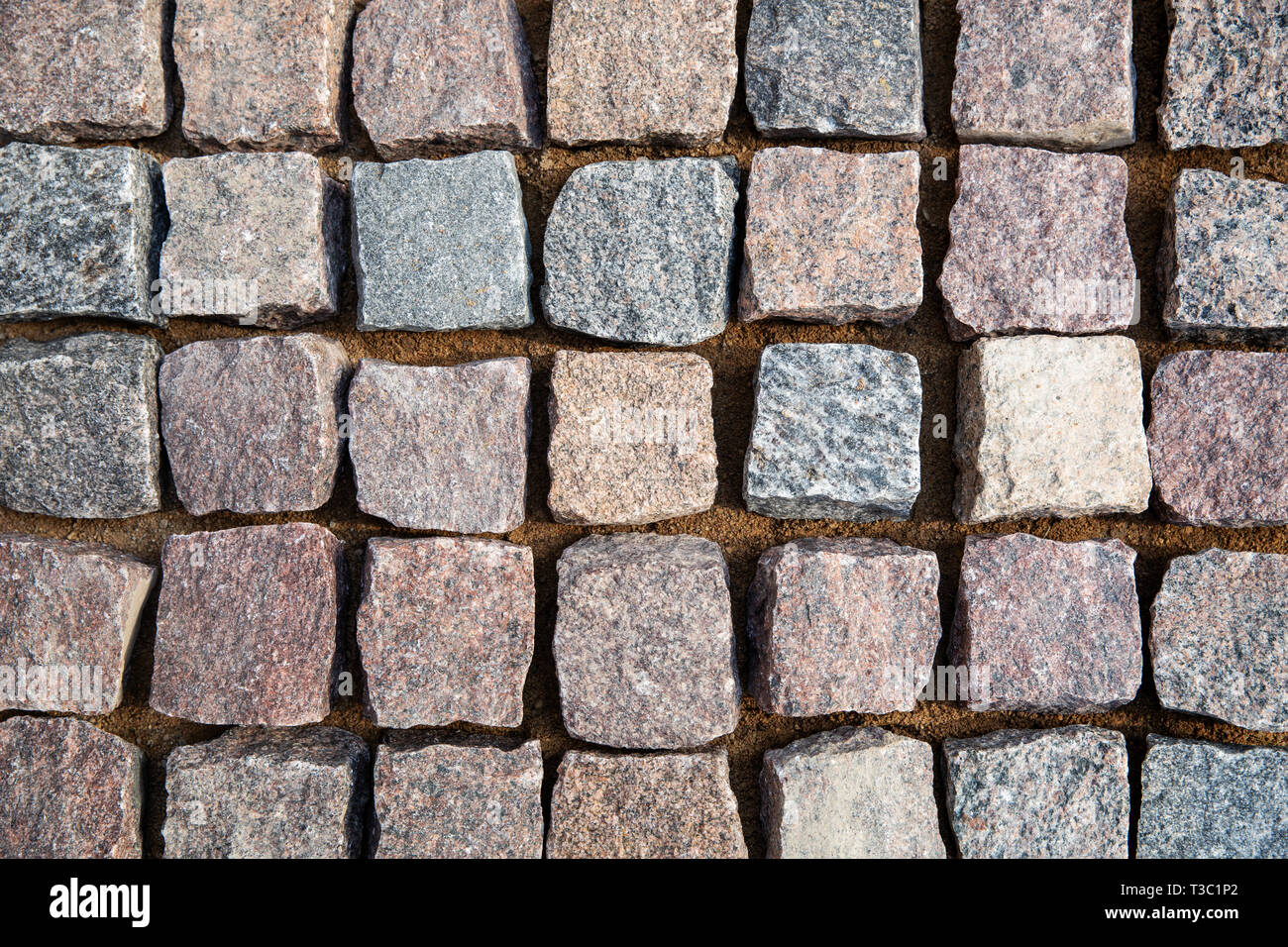 natural granite stone cobblestone. top view Stock Photo Alamy