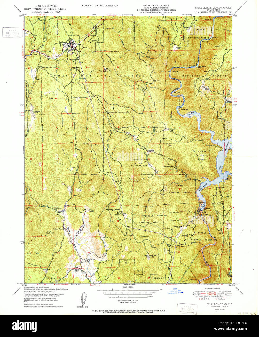 Map of california 1950 hires stock photography and images Alamy