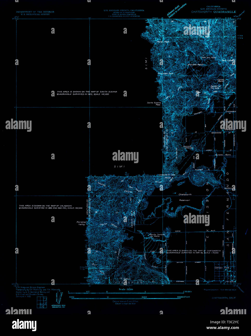 Map of chatsworth hi res stock - Usgs Topo Map California Ca Chatsworth 289134 1933 24000 Inverted Restoration T3C2YC