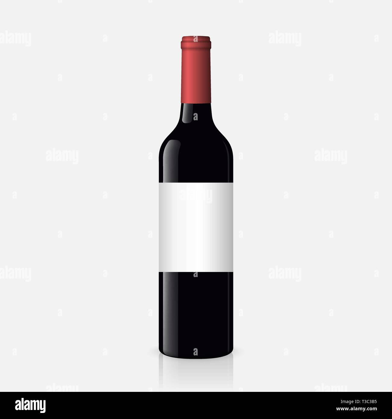 Realistic red wine bottles on white background Stock Vector Image & Art ...