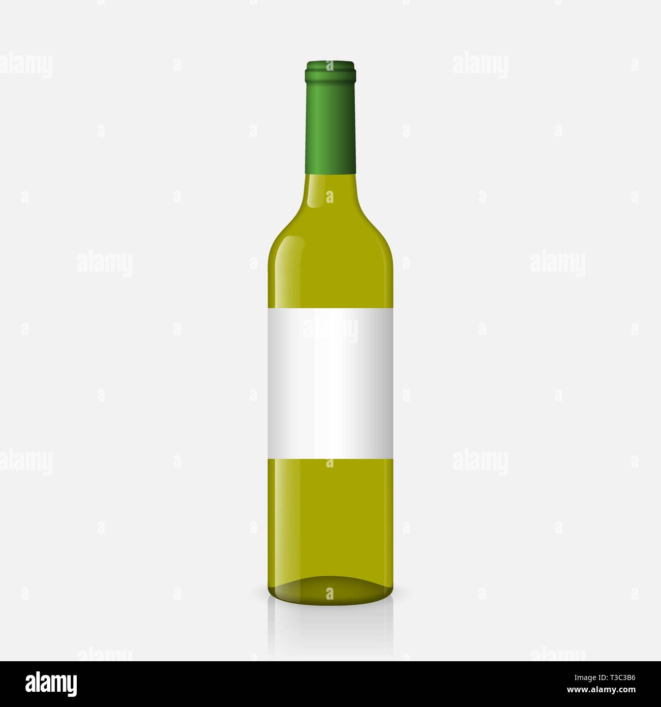 Realistic white wine bottles on white background Stock Vector Image