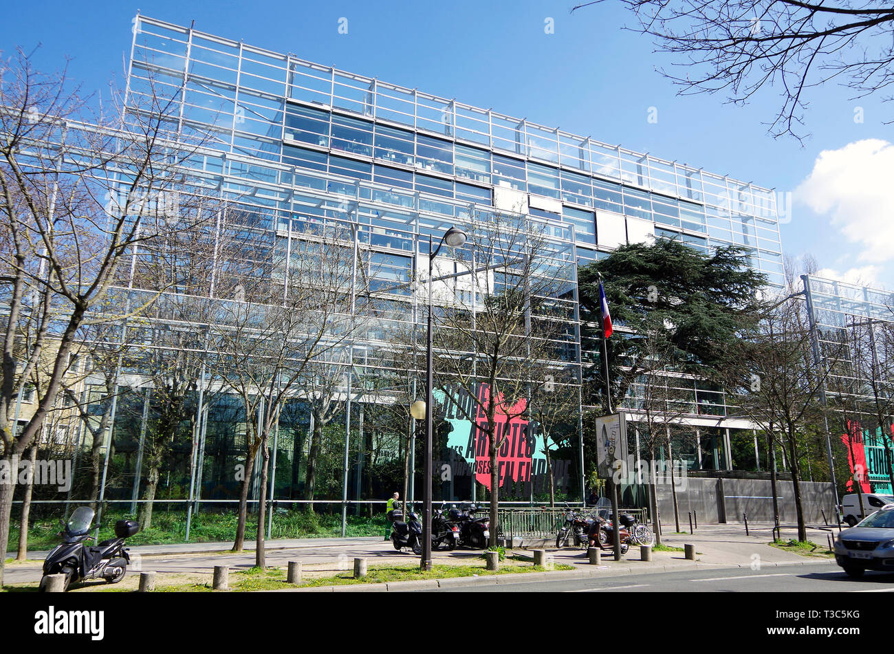 Headquarters of Cartier S.A. and the Fondation Cartier de l’Art Contemporain, designed by Jean Nouvel. Stock Photo