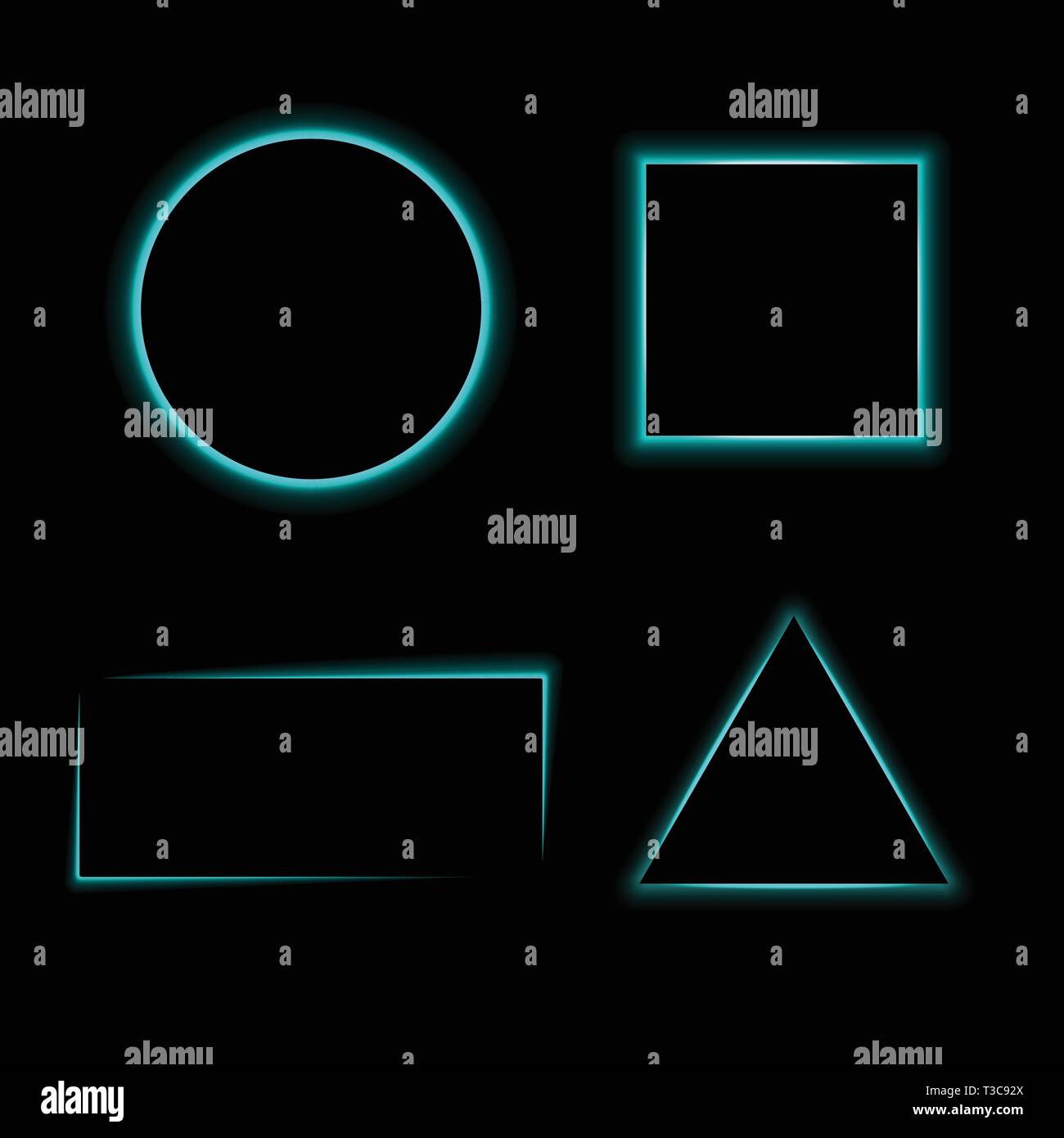Colorful geometric neon frames set. Vector illustration Stock Vector ...