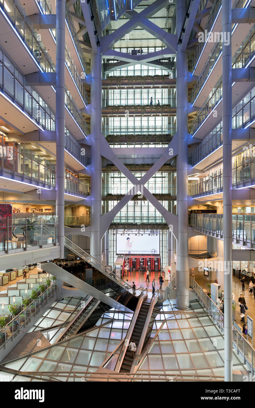 HSBC Hong Kong. Interior of the Hong Kong and Shanghai Bank building (HSBC building) in Central district, Hong Kong, China Stock Photo