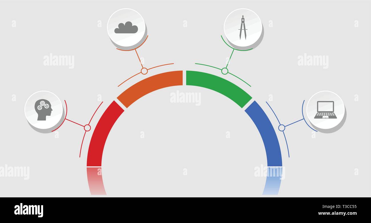 Infographic vector template for presentation, chart, diagram, graph, business and education concept with 4 options Stock Vector