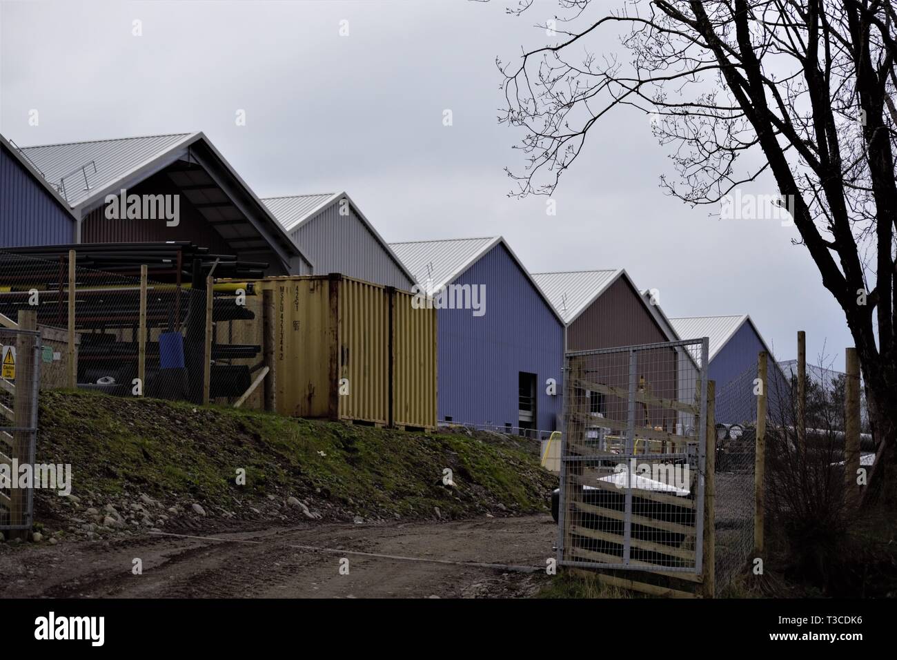 Scottish Sea farms salmon fish hatchery facing Loch Creran Stock Photo