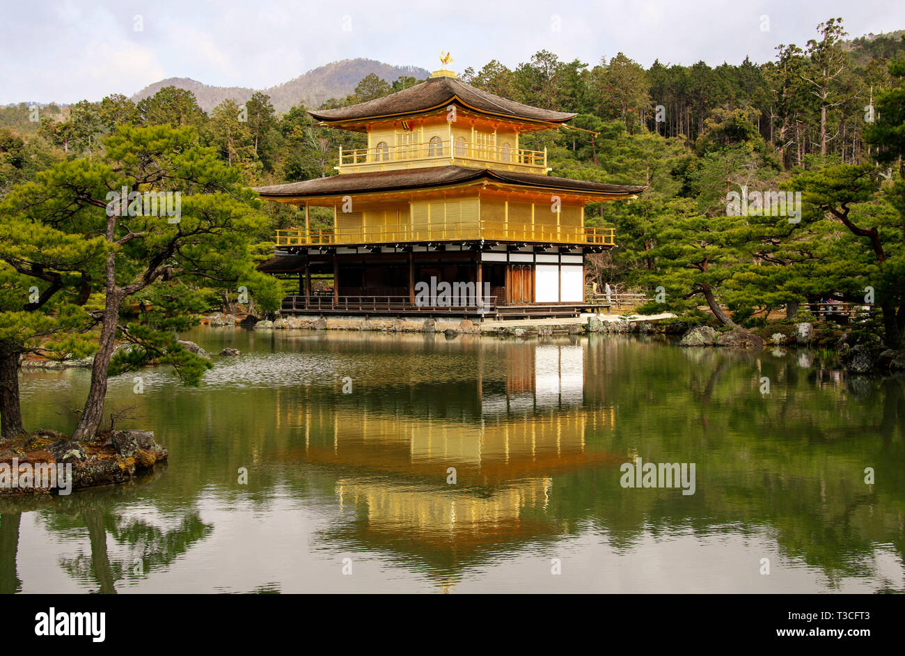 Famous Kinkakuji Temple (The Golden Pavilion) in Kyoto, Japan Stock Photo