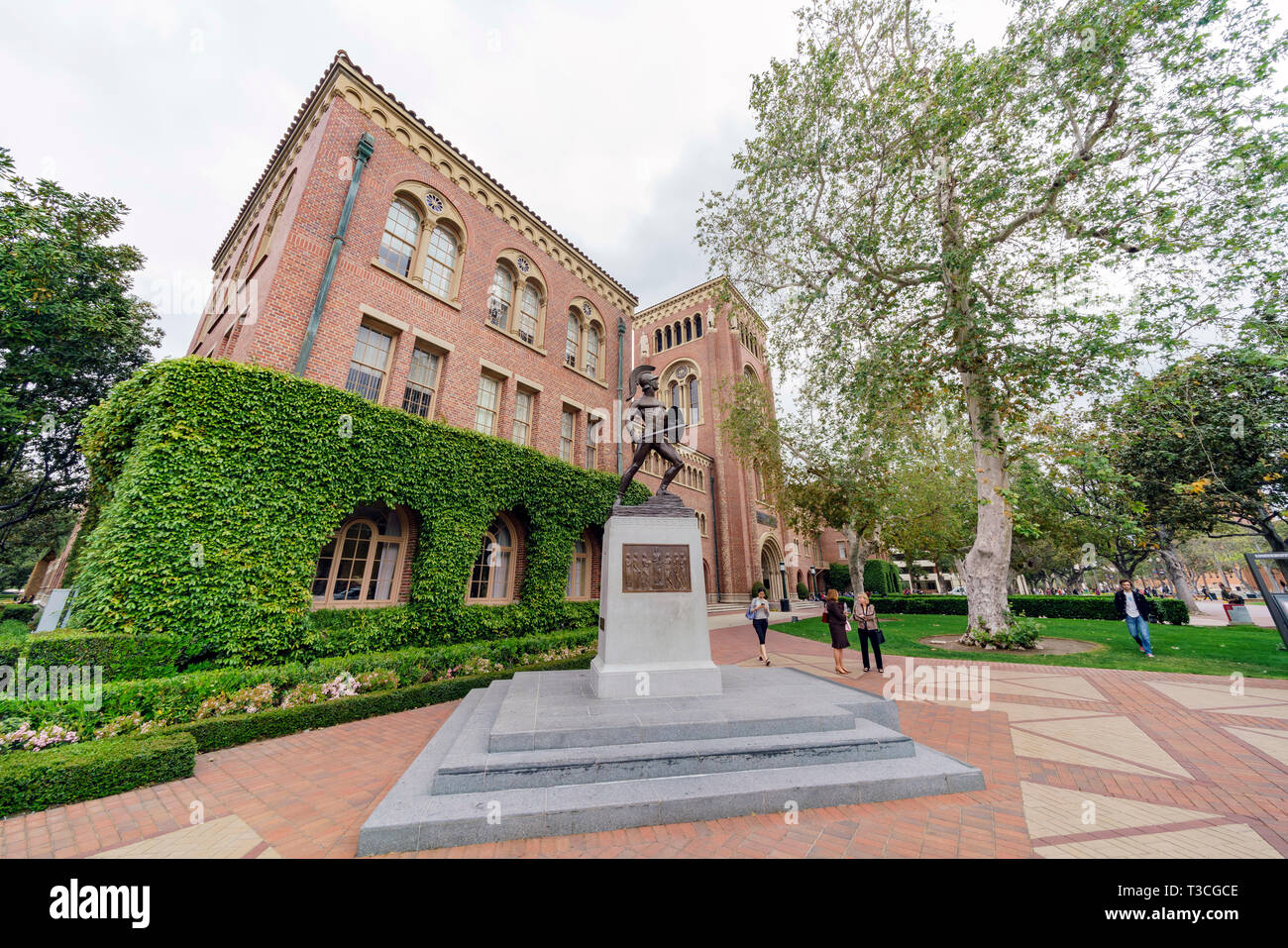 Los Angeles, APR 4: Tommy Trojan, Bovard Auditorium of USC on APR 4, 2019 at Los Angeles, California Stock Photo