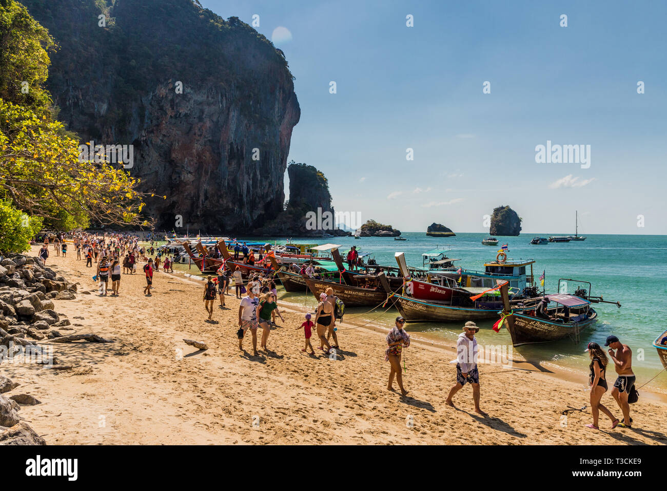PhraNang Cave beach in Krabi Thailand Stock Photo