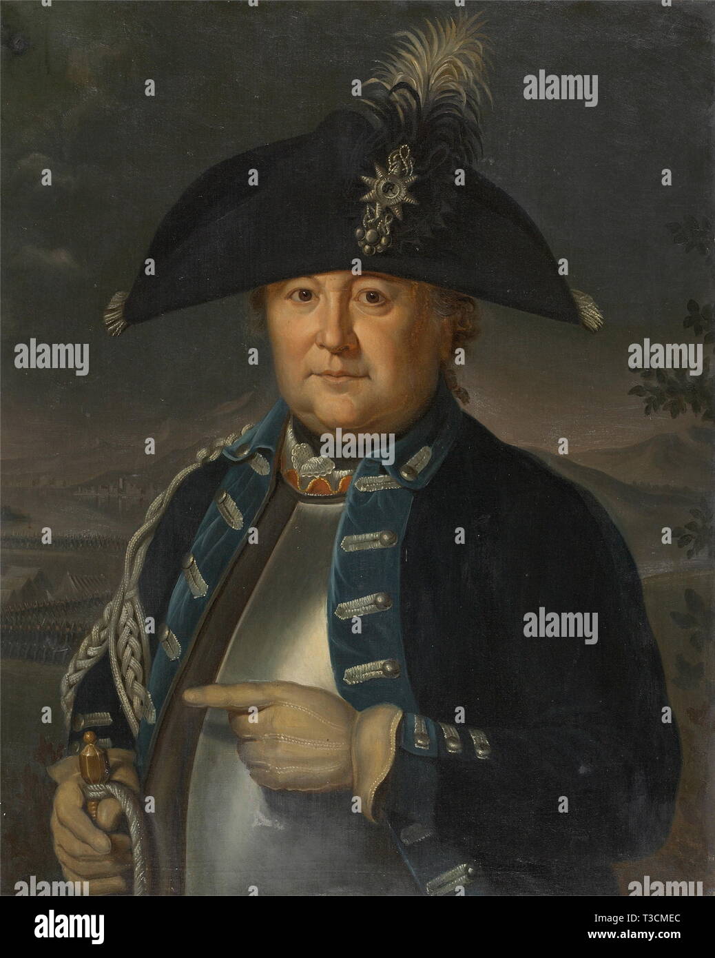 Colonel Johann Rudolf von Müller Amsoldingen, a portrait, end of the 18th century Oil on canvas, inscribed on the reverse s people, 18th century, Prussian, Prussia, German, Germany, militaria, military, object, objects, stills, clipping, clippings, cut out, cut-out, cut-outs, man, men, male, Additional-Rights-Clearance-Info-Not-Available Stock Photo