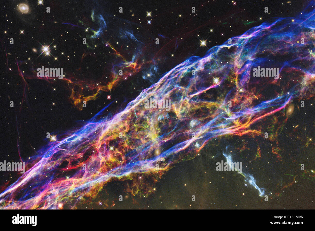Cosmic landscape, colorful science fiction wallpaper with endless outer ...