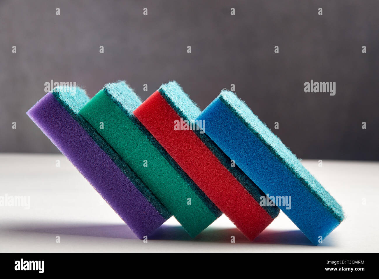 Multicolored sponges for washing dishes closeup Stock Photo Alamy