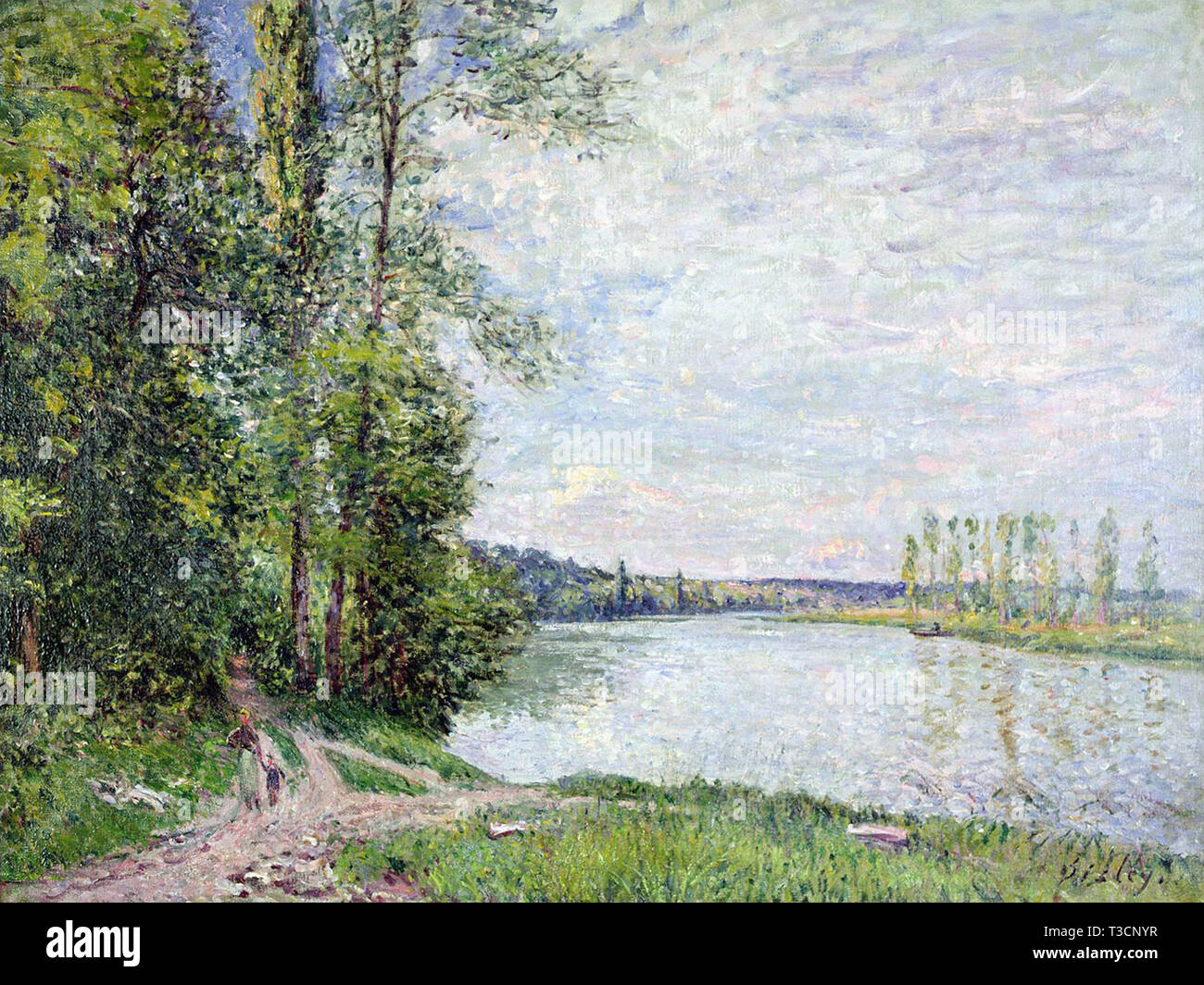 Alfred Sisley (1839 - 1899) - the riverside road from veneux to